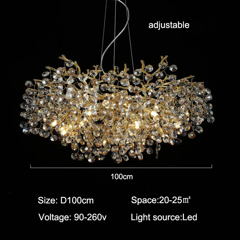 Afralia™ Luxury Crystal Chandelier for Villa Dining Room Living Room Bedroom