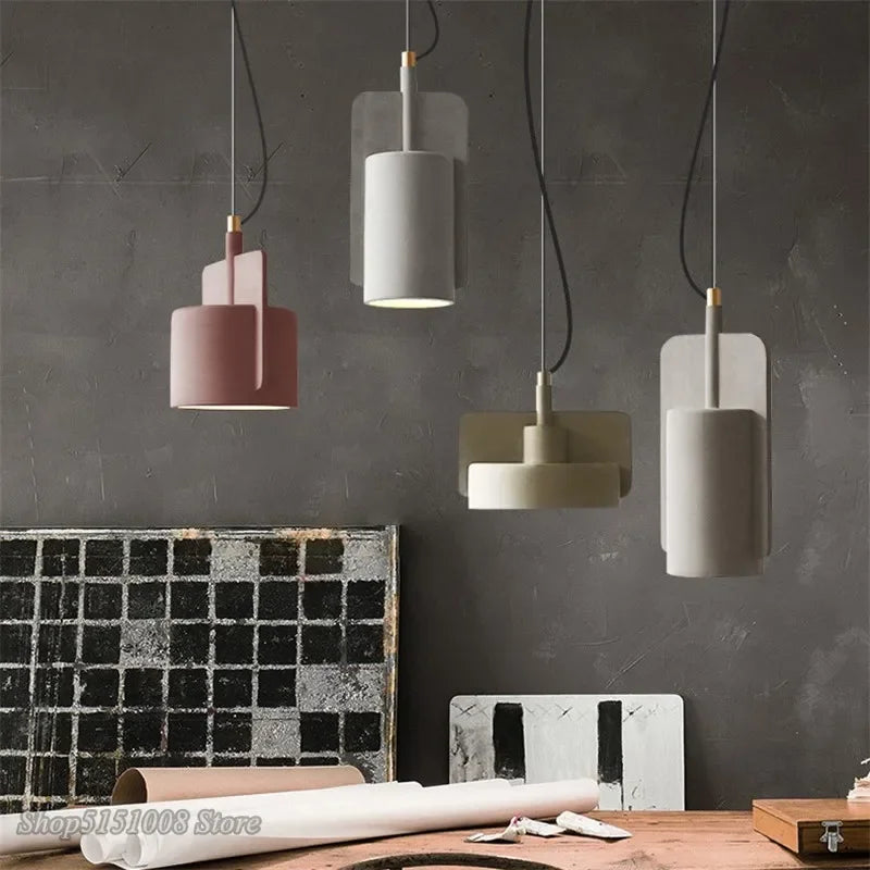 Afralia™ Terrazzo Nordic Macaron Pendant Light Industrial Retro Hanging Lamp