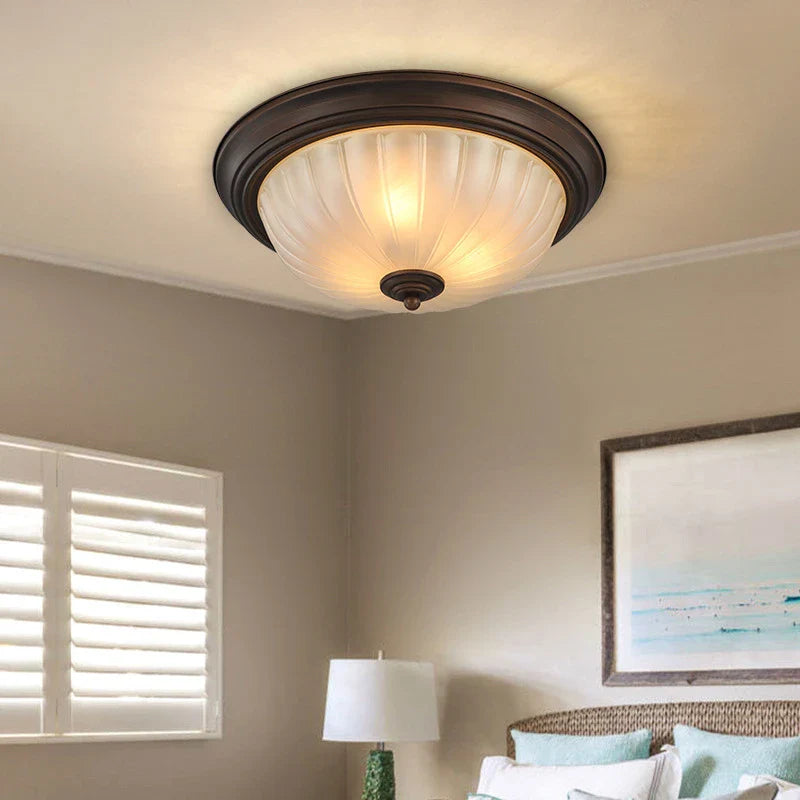 Afralia™ Black Bronze Ceiling Light with Frosted Glass Shade for Bedroom and Kitchen