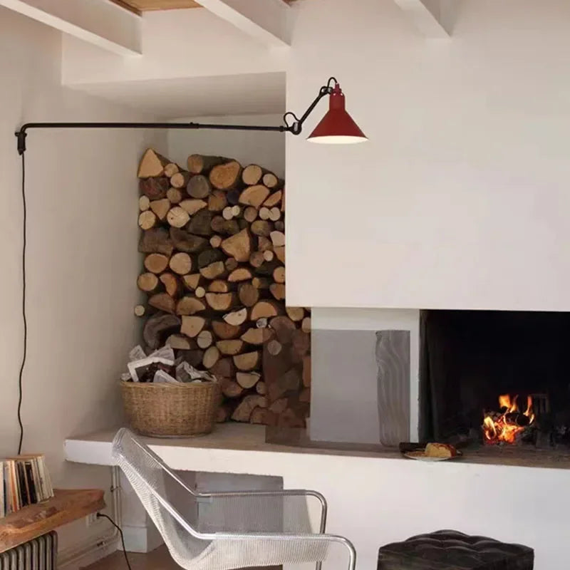 Afralia™ Rotatable Long Arm Wall Lamp for Kitchen Dining Office Bedside Lighting