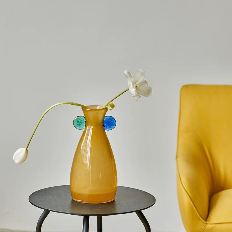 Afralia™ Geometric Glass Vase - Colorful Home Decor Accent