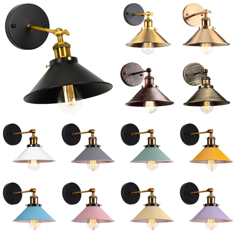 Afralia™ Industrial Retro Loft Wall Sconce E27 Bedside Lights Fixtures for Living Room