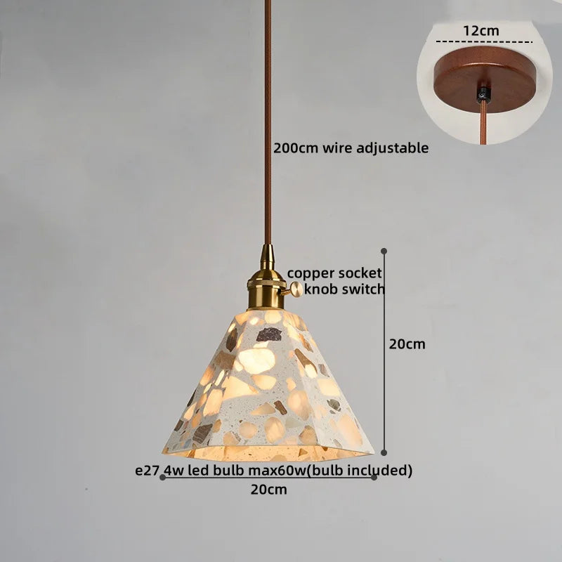 Afralia™ LED Terrazzo Pendant Lights for Corridor, Bedroom, Living Room - Japanese Style Lighting