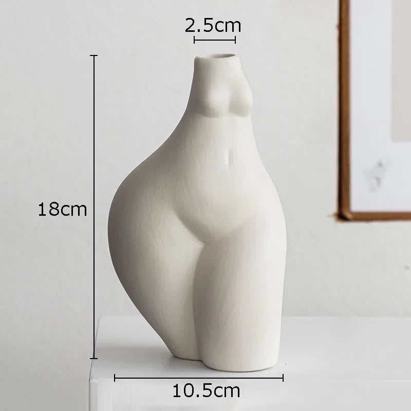 Afralia™ Ceramic Nude Figures Vase Set for Artistic Desk Decor and Floral Arrangements