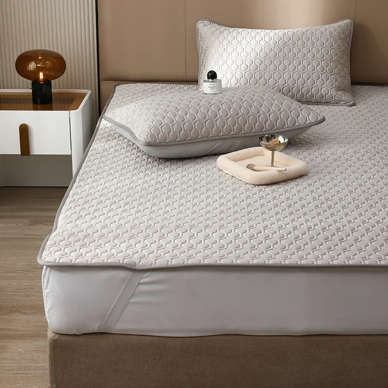 Afralia™ Ultra-Thick Latex Cooling Mat: High-Quality Lyocell Fabric, Cool Silk Feel, Summer Bed Mat