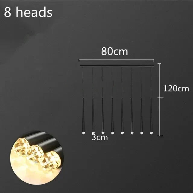 Afralia™ LED Chandelier: Modern, Dimmable Ceiling Light for Living Room, Kitchen, Staircase