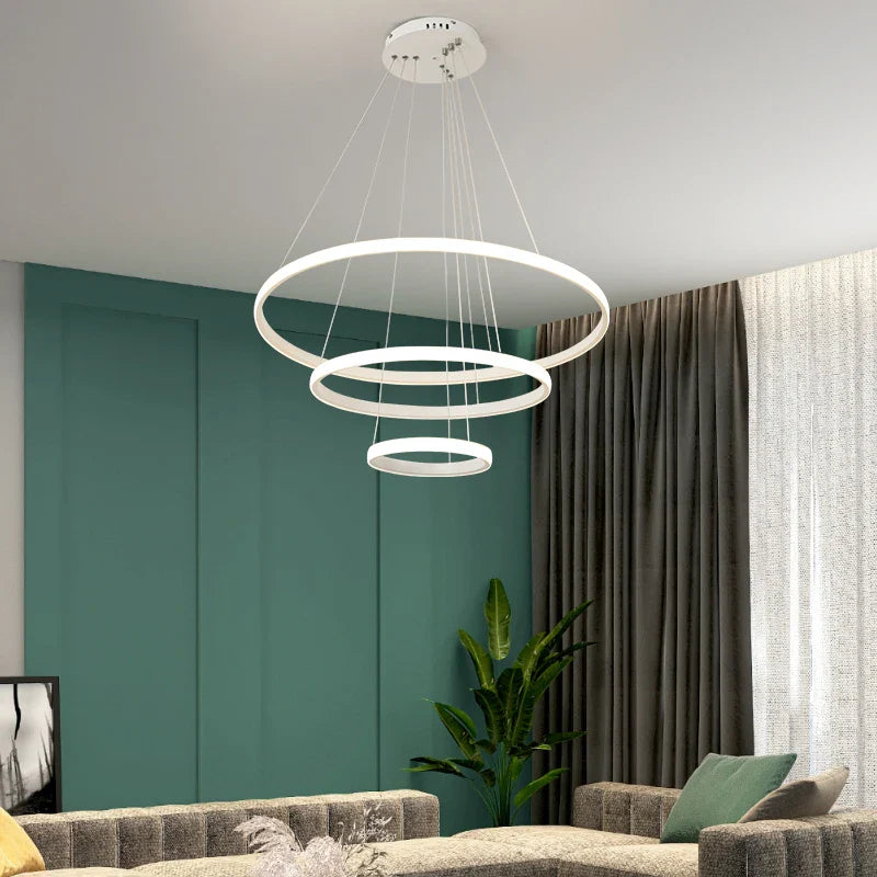 Afralia™ Modern Minimalist Dining Chandelier - Three Rings Four Circles