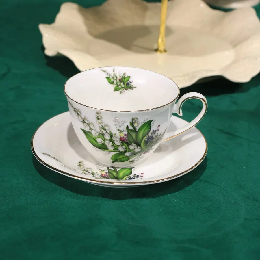 teacup lily flower Afralia™ Lily Of The Valley Tableware Set