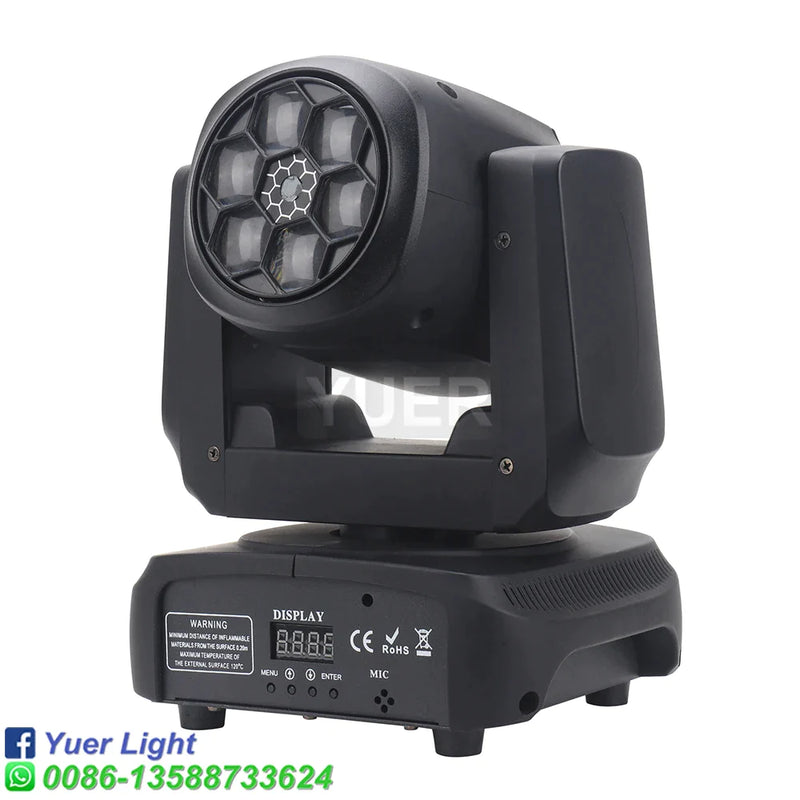 Afralia™ 6X15W RGBW Bee Eye Laser Moving Head Light DMX512 10/15CH Strobe DJ Disco Stage