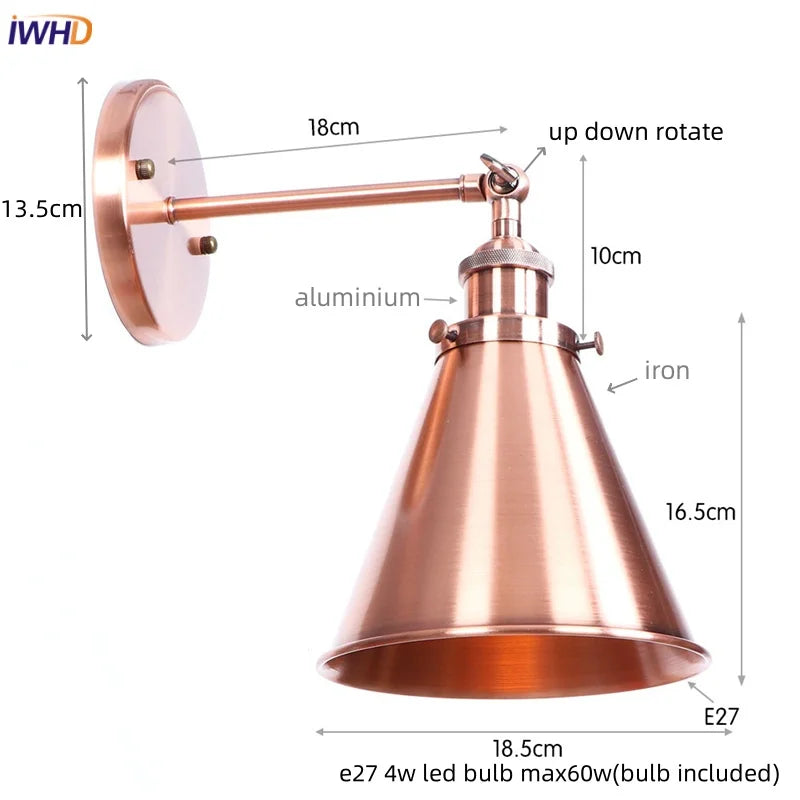 Afralia™ Rustic LED Wall Sconce, Industrial Style Luminaire for Bedroom, Dining Room, Bathroom