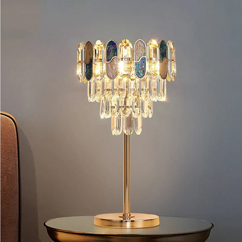 Afralia™ Crystal Table Decor Lamp 3000K E14 Bulb Desk Light for Bedside Office