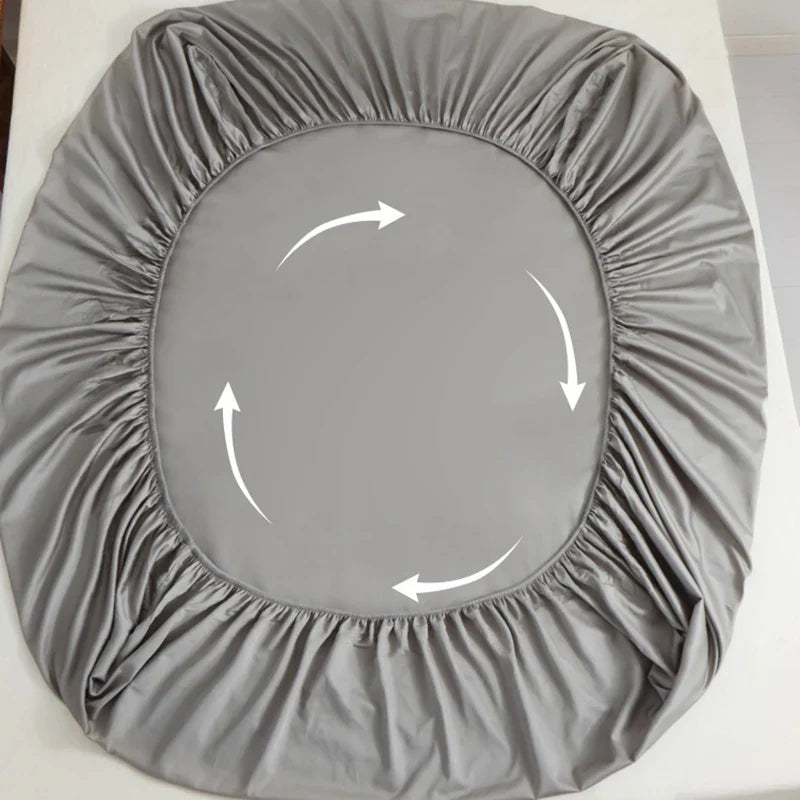 Afralia™ Pure Cotton Fitted Sheet: Comfortable Solid Color Mattress Cover