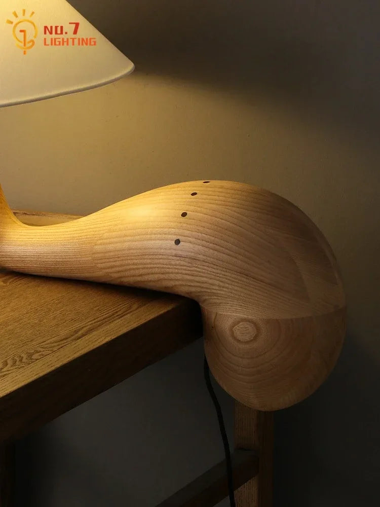 Afralia™ Solid Wood Table Lamp LED E27 Minimalist Zen Art Decor for Tea Room & Study