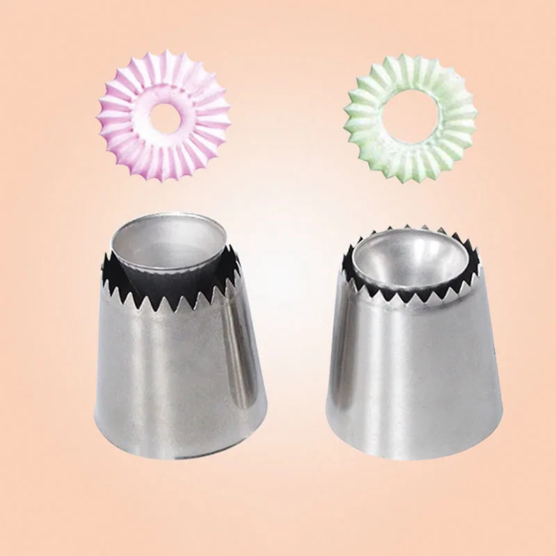 Afralia™ Stainless Steel Cookie Hollow Flower Nozzle - Creative Cake Decoration