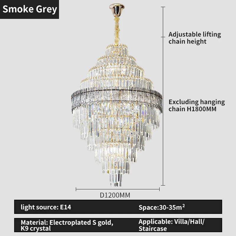 Afralia™ Crystal Chandelier: Luxury Living Room Lamp, Modern Design, Elegant Lighting Option