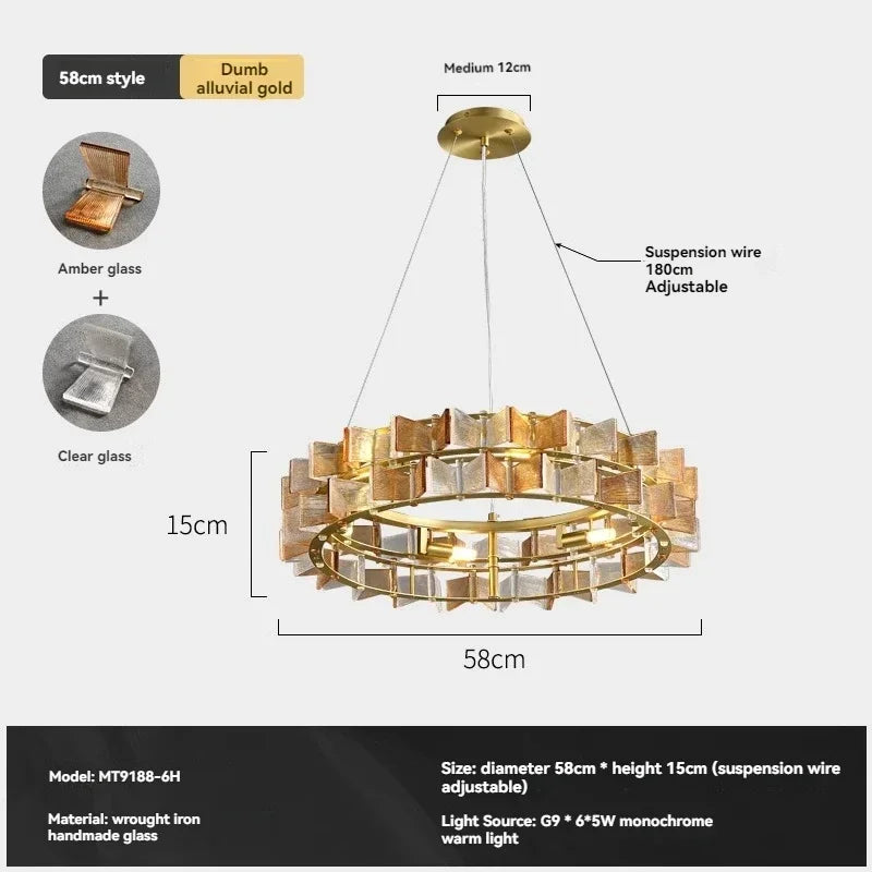 Afralia™ Luxury Glass Chandelier for Living Room Hotel Bedroom Bar Home Decoration