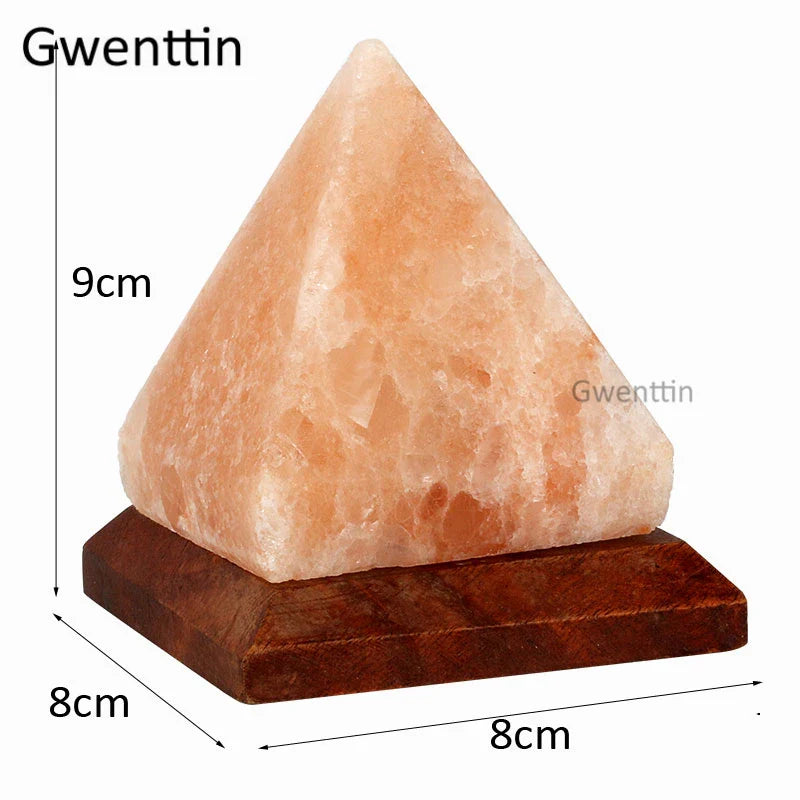 Afralia™ Crystal USB Salt Lamp Hand Carved Triangle Purifier Night Light