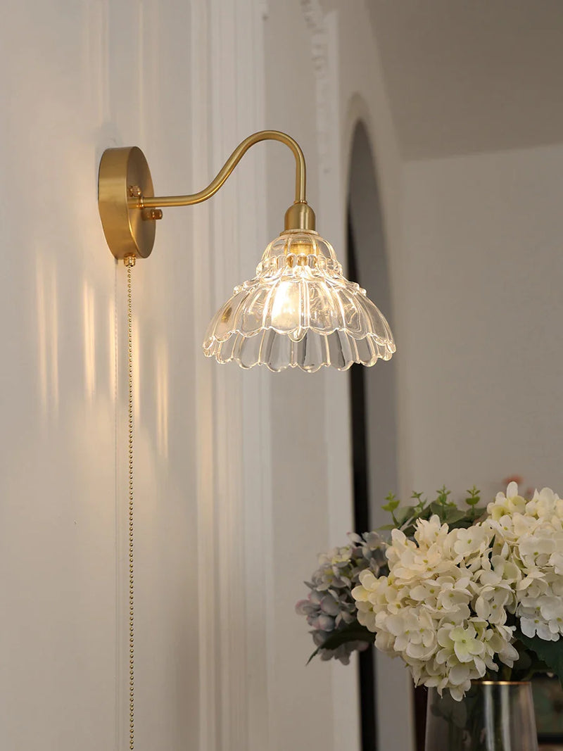 Afralia™ Brass Glass Pendant Light - Luxury Minimalist LED Nordic Flower Restaurant Lamp