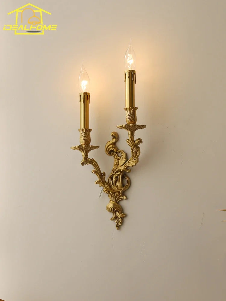 Afralia™ Retro Copper Wall Lamp LED E14 Gold Lustre Luxury Modern Light Fixtures
