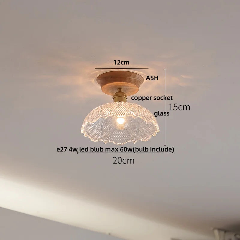 Afralia™ Clear Glass LED Ceiling Light, Modern Nordic Bedroom Decor Ceiling Lamp