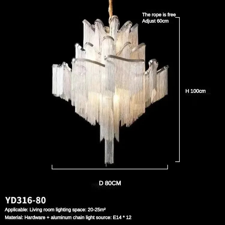 Afralia™ LED Flower Tassels Ceiling Chandelier for Living Room, Staircase - Elegant Villa Pendant Light