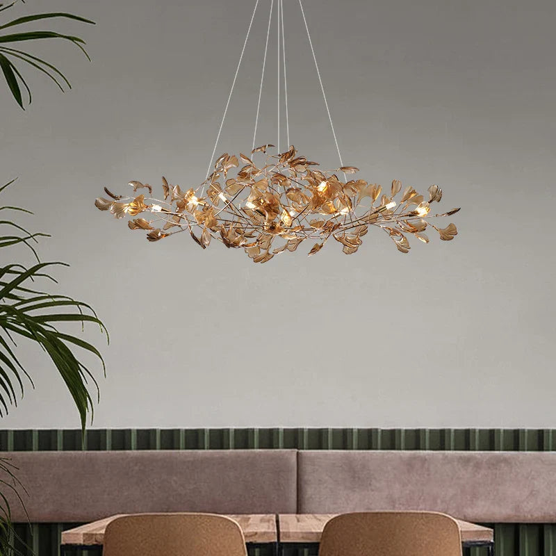 Afralia™ Gingko Leaf Chandelier: Modern Luxury Art Decor for Home, Restaurant & Bar