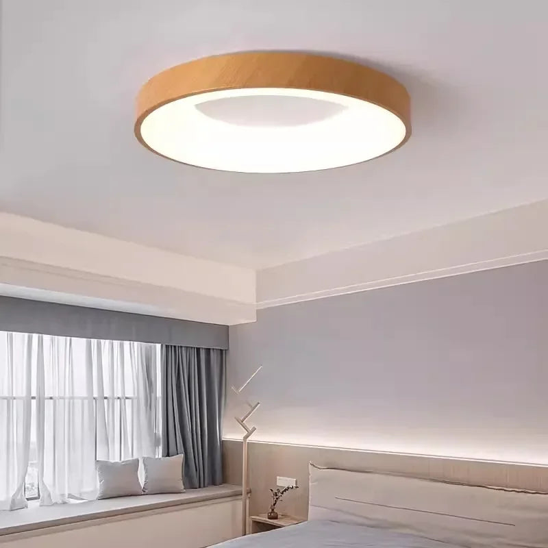 Afralia™ Nordic Wood Grain Ceiling Light - Ultra-thin LED Room Decoration Fixture