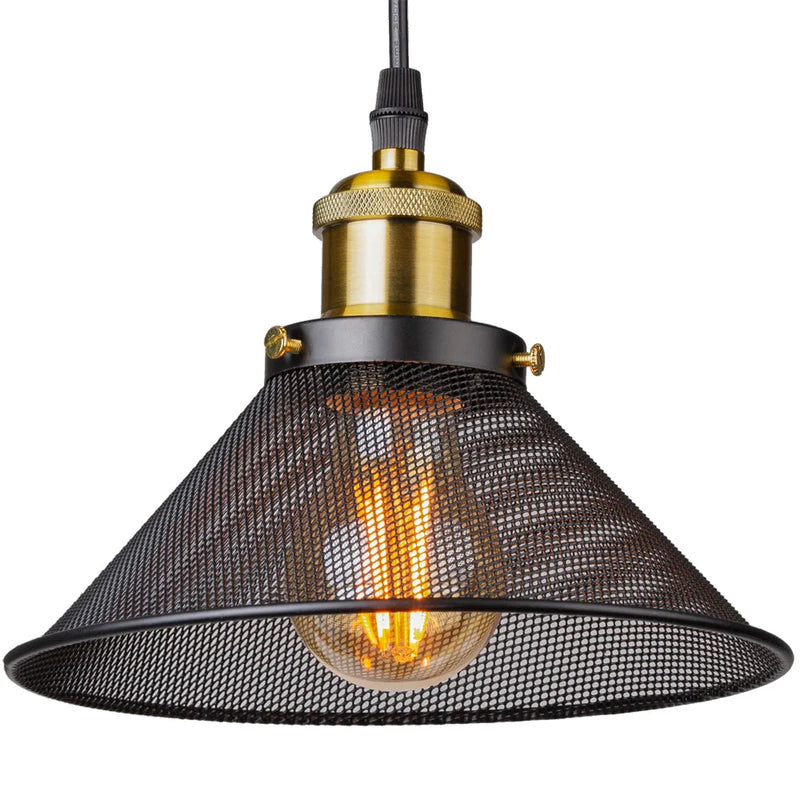 Afralia™ Black Cage Pendant Light Iron Industrial Retro Lighting for Home Decor