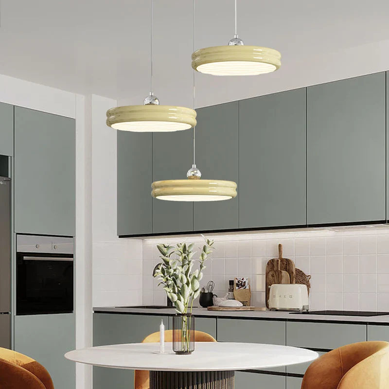 Afralia™ Circular Modern Chandelier Pendant Light Dimmable Indoor Lamp for Dining & Kitchen Island