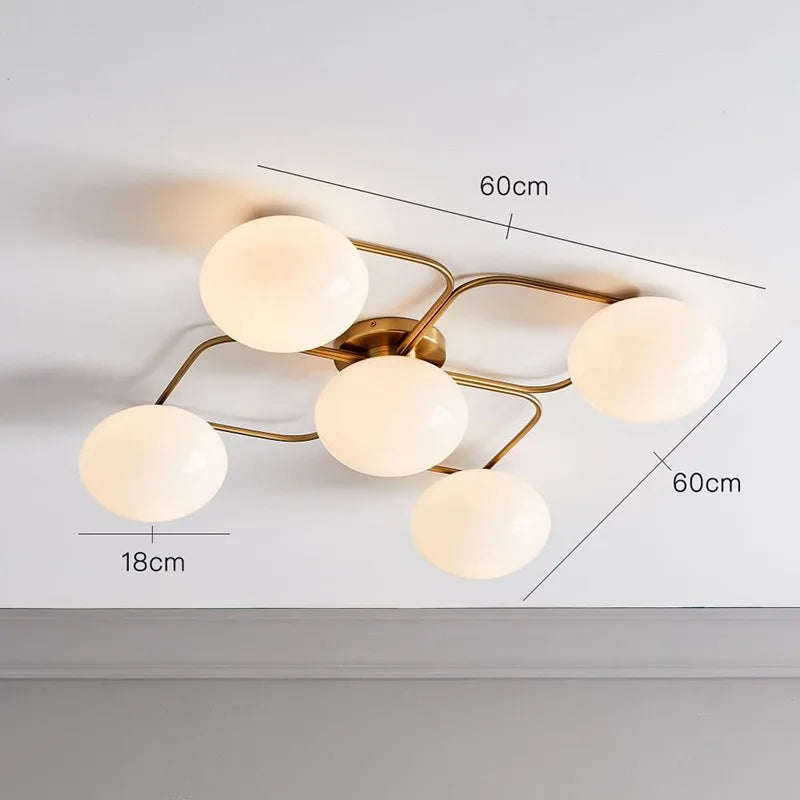 Afralia™ Nordic Iron Art Ceiling Light LED E27 Gold/Black Modern Minimalist Bedroom Restaurant