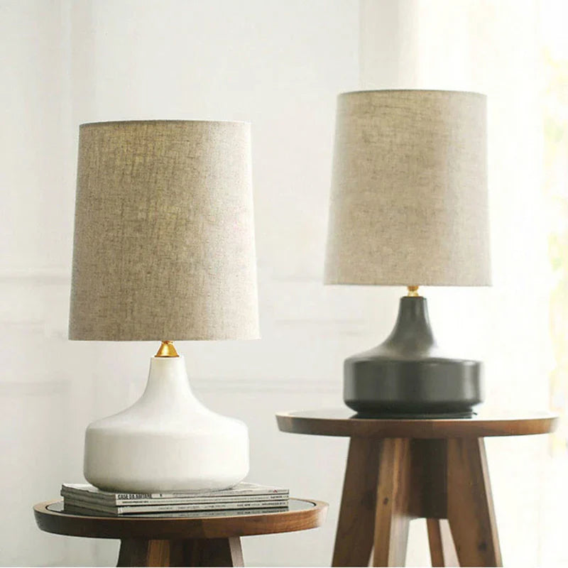 Afralia™ Modern Ceramic Table Lamp with LED Light for Living Room & Bedroom Décor