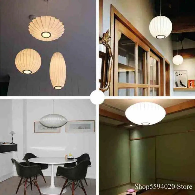 Afralia™ Silk Pendant Lights: Modern Japanese Style for Staircase, Restaurant, and Shop Lighting