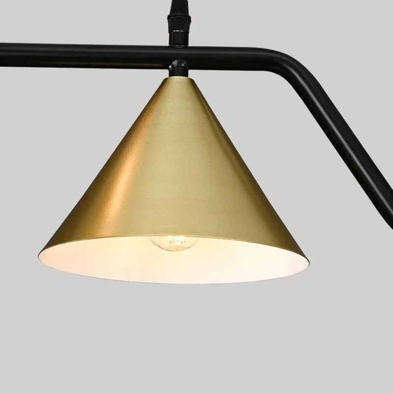 Nordic Gray Glass Chandelier by Afralia™ - Gold Black Metal Hanging Light E14 Bulb Opt.