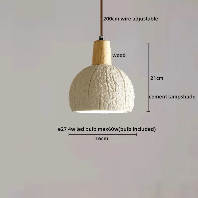Afralia™ LED Pendant Lights for Modern Decor with Cement Wood Design
