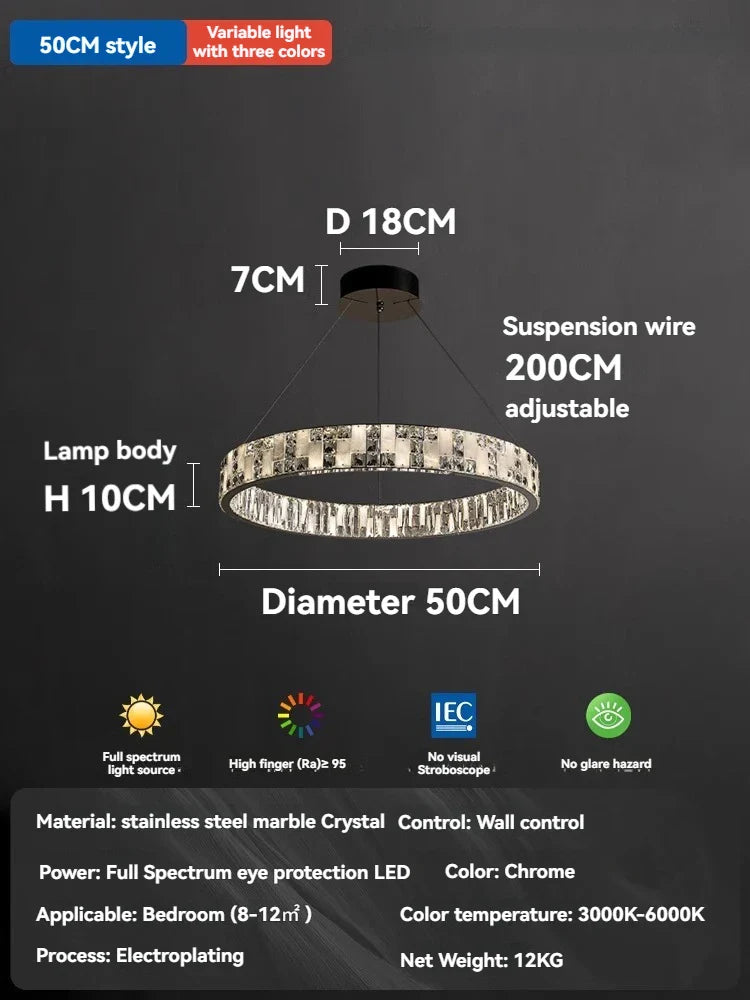 Afralia™ Black Acrylic Crystals Chandelier | Living Room Art Deco Ceiling Light