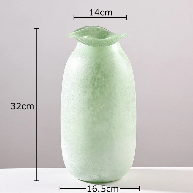 Afralia™ Red Matte Glass Vase Hydroponics Flower Pot Room Decor