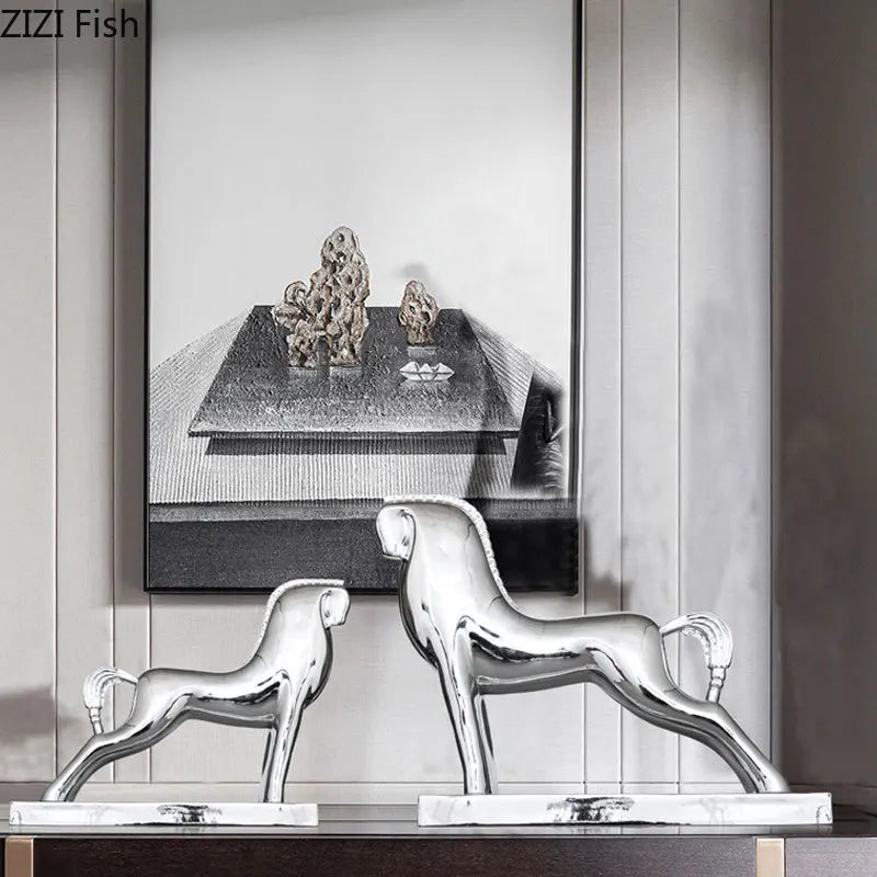 Afralia™ Horse Resin Sculpture Modern Desk Decoration Ornaments Room Decor Aesthetics