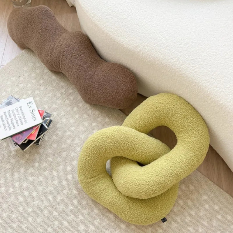 Afralia™ Kids Comfort Knotted Cushion: Handmade & Bendable for Couch, Bed, Car, Office.