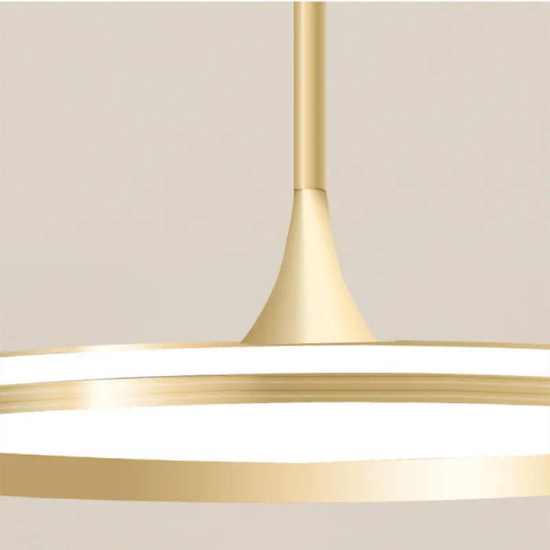 Afralia™ Modern Dimmable Round Pendant Lights - Gold Black Chandelier for Home Decor