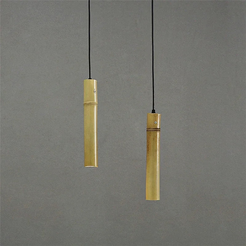 Afralia™ Bamboo Tube Pendant Lights for Tea Room Restaurant Kitchen Dining, Wire Adjustable