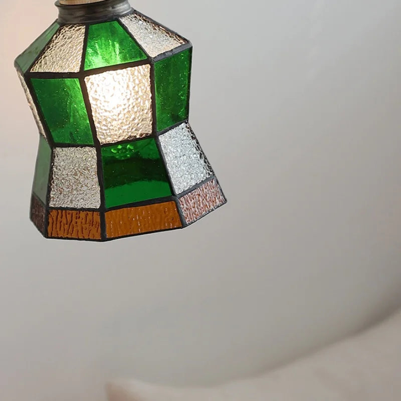 Afralia™ Tiffany Glass LED Wall Lamp with Pull Chain Switch