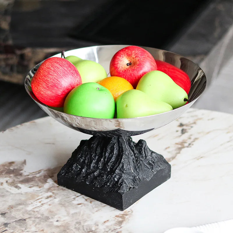 Afralia™ Rockery Base Fruit Bowl: Abstract Storage Tray and Room Decoration Accent