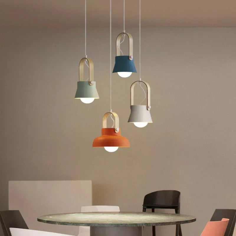 Afralia™ Metal Color Pendant Light Dining Room Hanging Lamp - Single E27 Suspension Luminaire