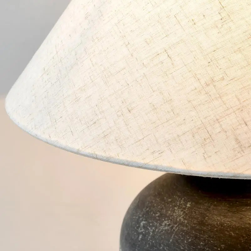 Afralia™ Wabi-sabi Ceramic Table Lamp: Retro Black & White LED Desk Lighting