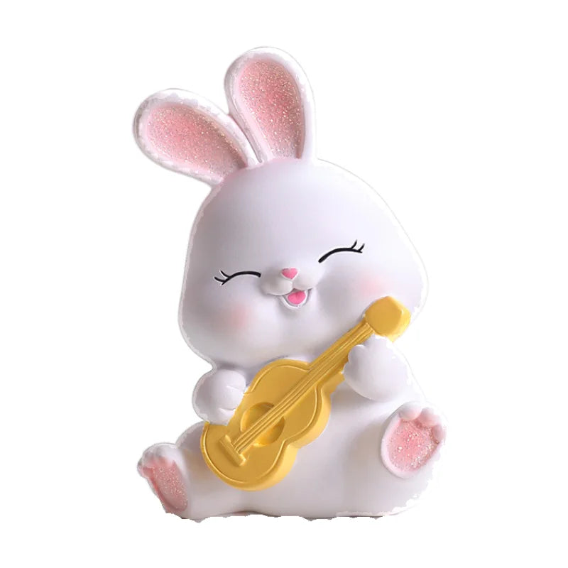 Afralia™ Cute Bunny Figurine Sculpture for Home Decor - Modern, Chubby Rabbit Art Ornament