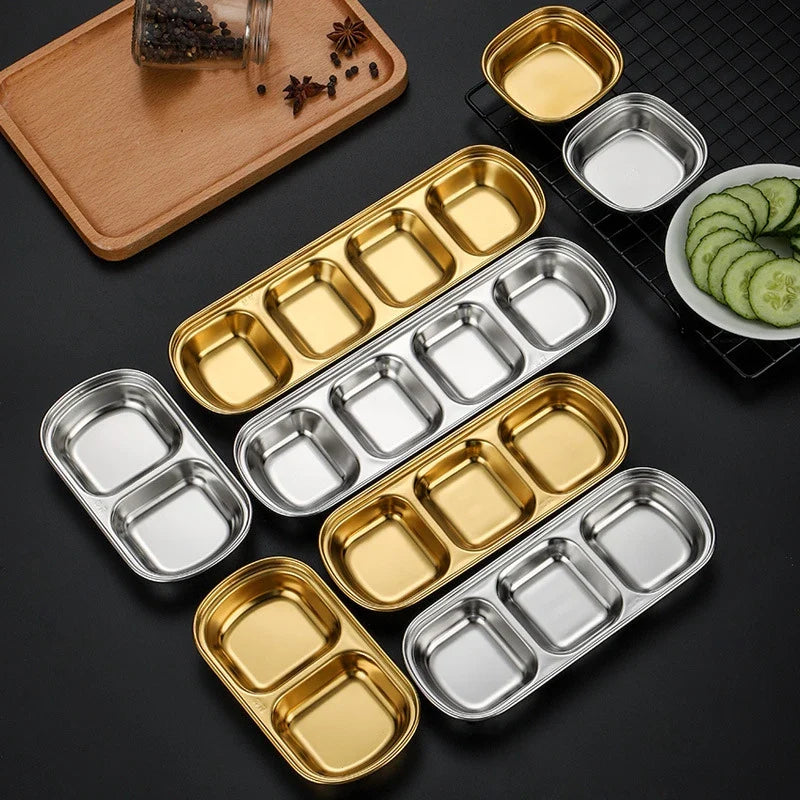 Afralia™ Stainless Steel Seasoning Dish Set - BBQ Restaurant Kitchen Accessory