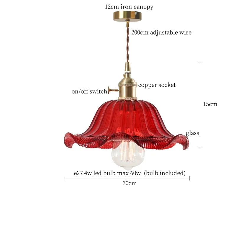 Afralia™ Glass Flounce LED Pendant Light - Stylish Nordic Design