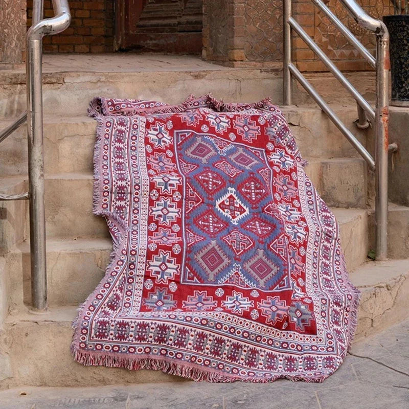 Afralia™ Mystical Ethnic Pattern Woven Throw Blanket