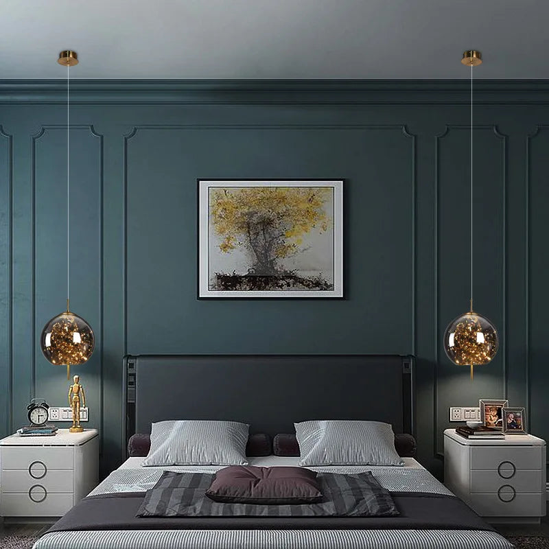 Afralia™ LED Starry Sky Pendant Lights Luxury Living Room Lamps