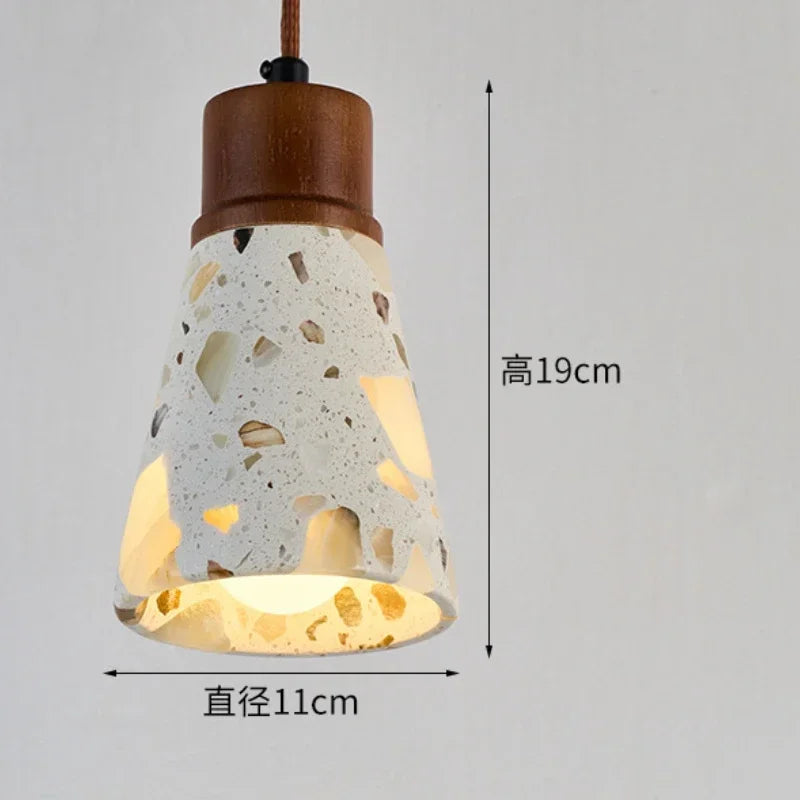 Afralia™ Terrazzo Pendant Lights: French Retro Handmade Design for Bedroom, Dining, Kitchen Island